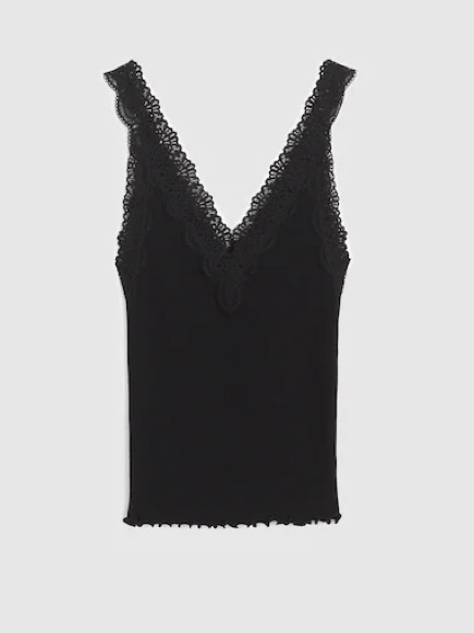 Madewell Lace-Trim Ribbed V-Neck Tank
